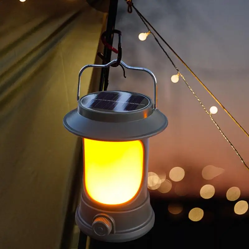 Lanterns For Power Outages Rechargeable Solar Camping Lantern Solar Powered Camping Lamp Waterproof Portable Electric Lantern