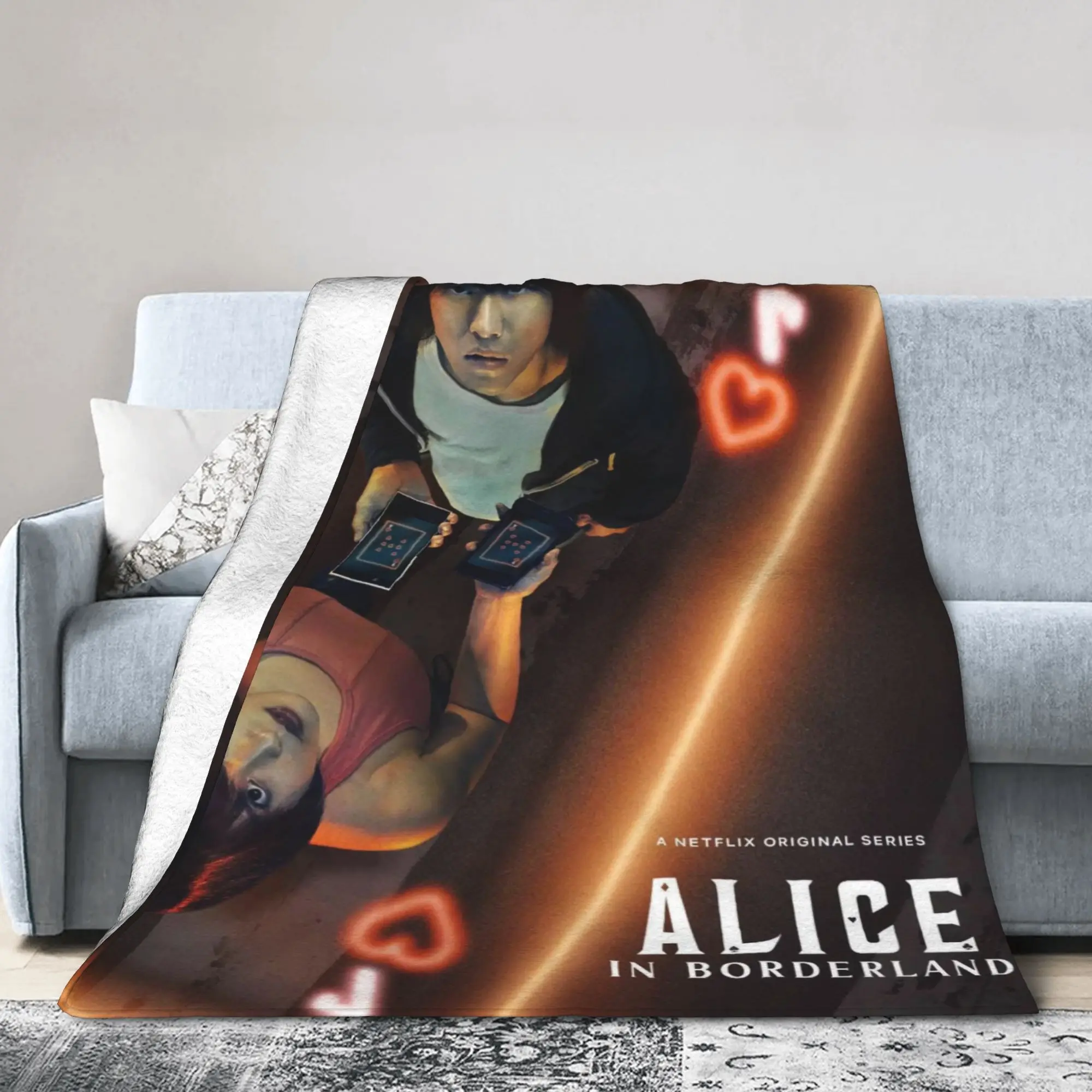 

Alices in Borderland Warm Blanket Girls Boys Plush Throw Blanket Novelty Couch Bed Flannel Bedspread Sofa Bed Cover