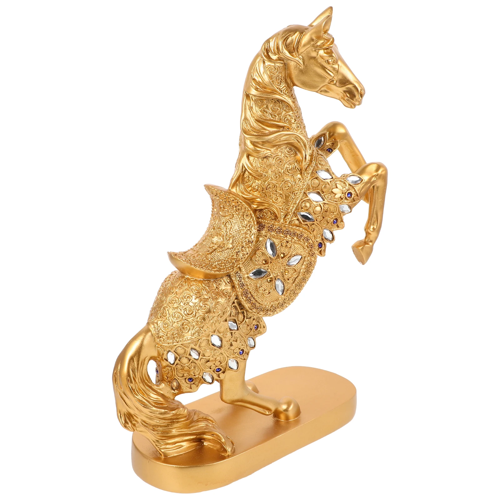 

Resin Standing Horse Statue Feng Shui Decorative Horse For Home Office Tabletop Decor Modern Style Animal Ornament Fine