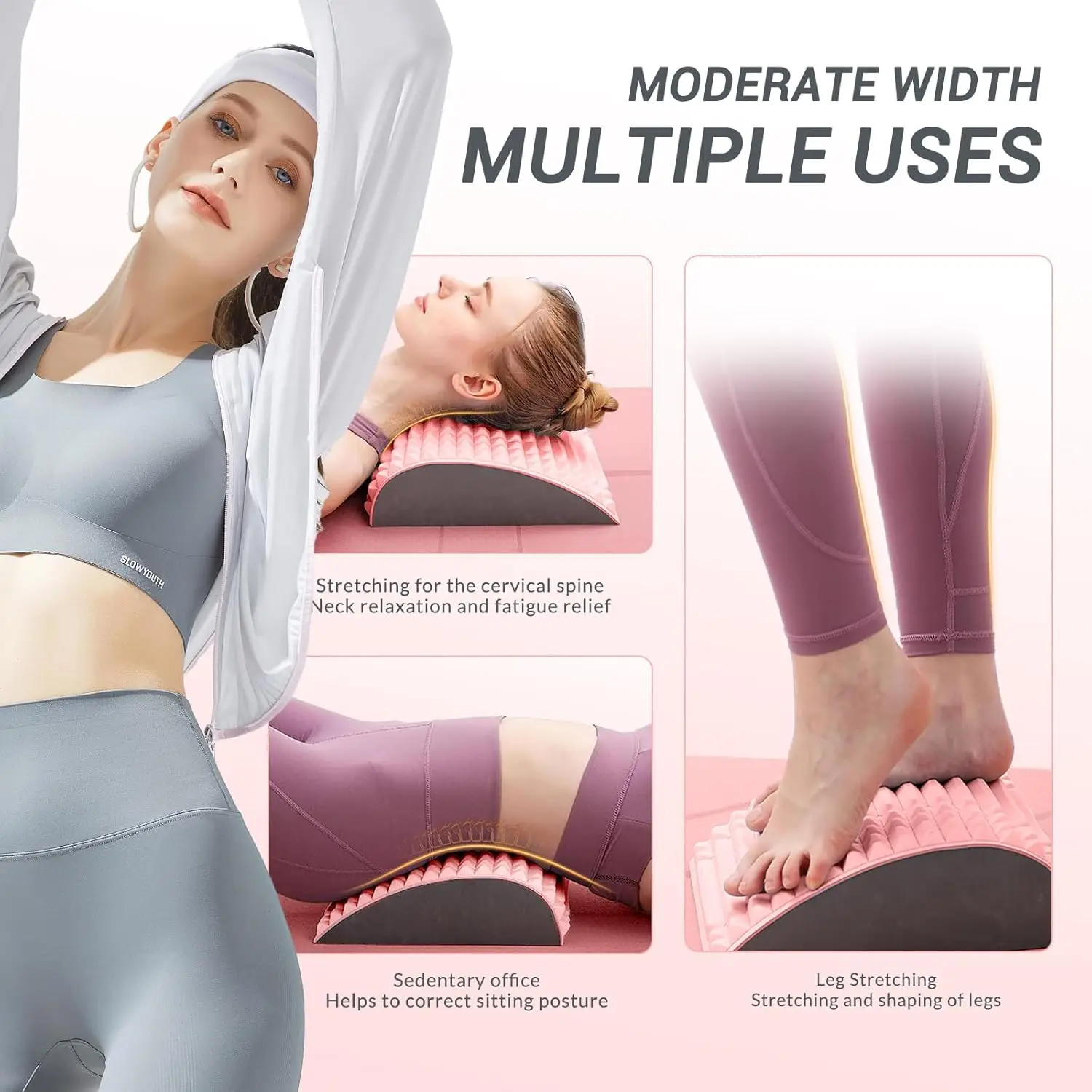 Yoga Back Trainer Lumbar Support Posture Correction Pillow Cushion Shaping Massage Care Tool Relax Muscle Home Fitness Stretcher view 6
