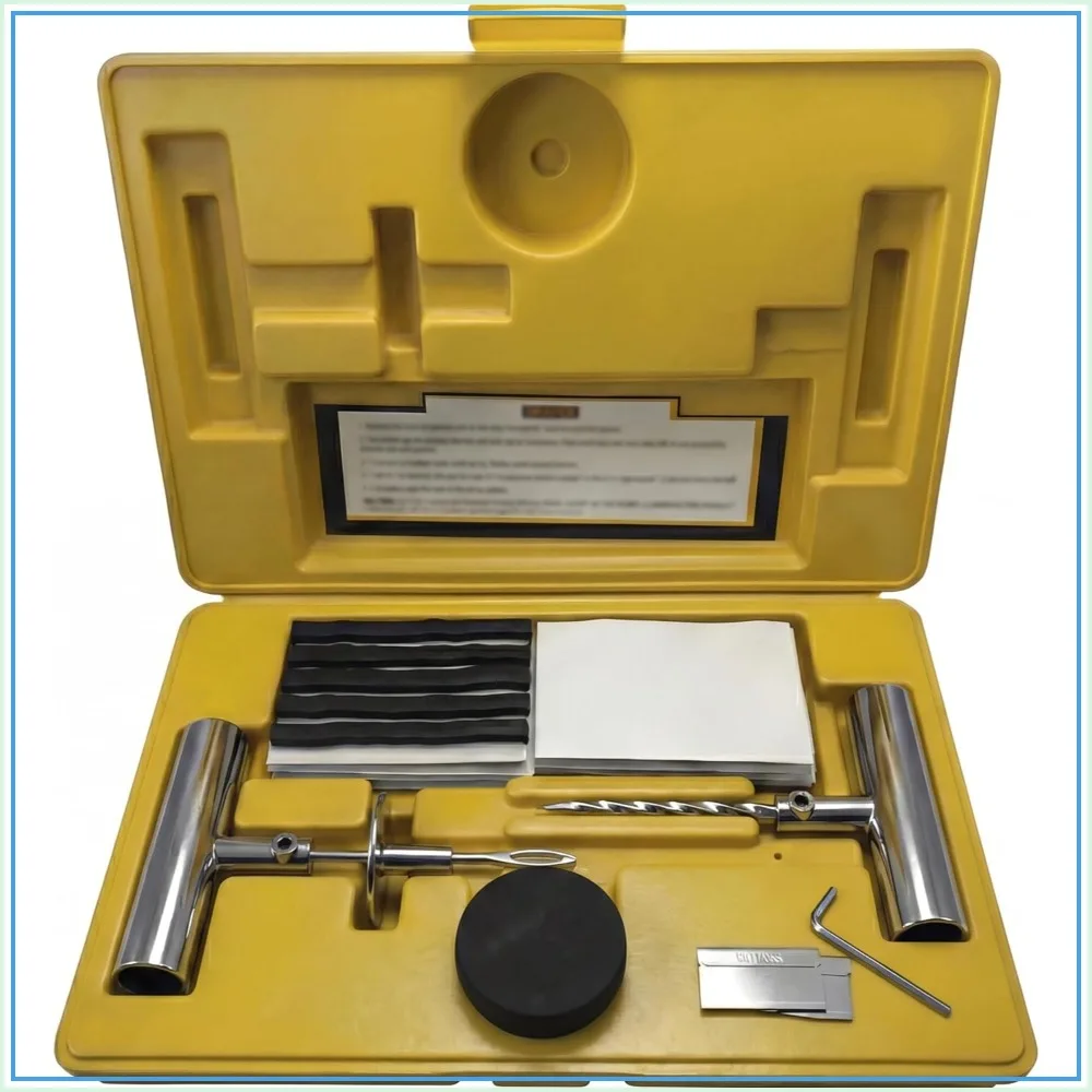 

66-Piece Tire Plug Kit - Heavy Duty Flat Repair for Car Truck Motorcycle ATV RV Jeep