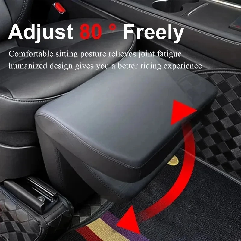 For Tesla Model 3 Y 2017-2022 2023 Electric Seat Leg Rest Adjustment 80° Leather Extension Seat Mat Rest Leg Knee Pad