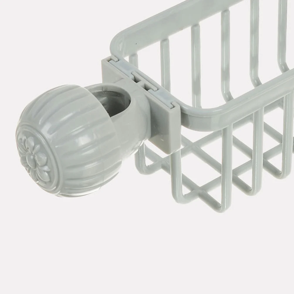 

2pcs Drainable Storage Rack Kitchen Sink Faucet Mount Sponge Holder Drip-Free Dishcloth Organizer No Drill Required Grey