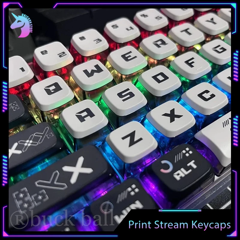 

Print Stream Keycap Mechanical Keyboard Keycaps OEM Profile PBT CS GO Keycaps Pudding Backlit Custom Set for Gaming Keyboard