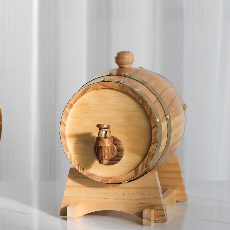 Creative oak storage barrel, red wine decanting barrel, foreign wine, whiskey pusher, self-brewing wood wine barrel,