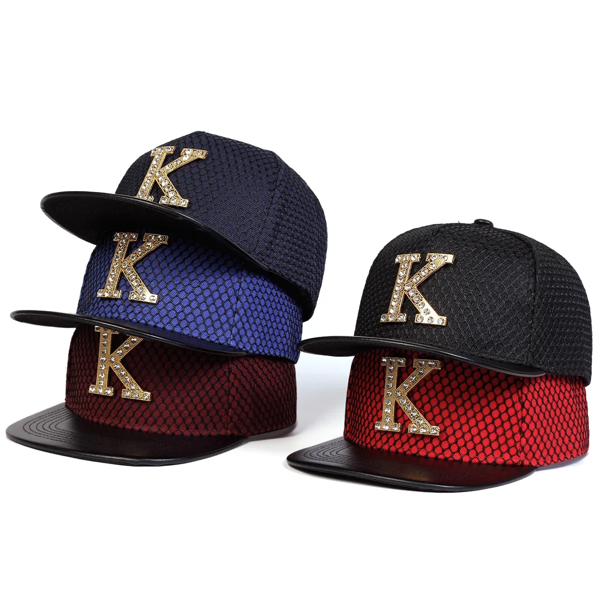 Unisex K-Buchstaben-Label Hip-Hop-Hüte, modische Frühlings- und Herbst-Outdoor-Baseballkappen, verstellbare Freizeitkappen, Sonnenschutzhüte