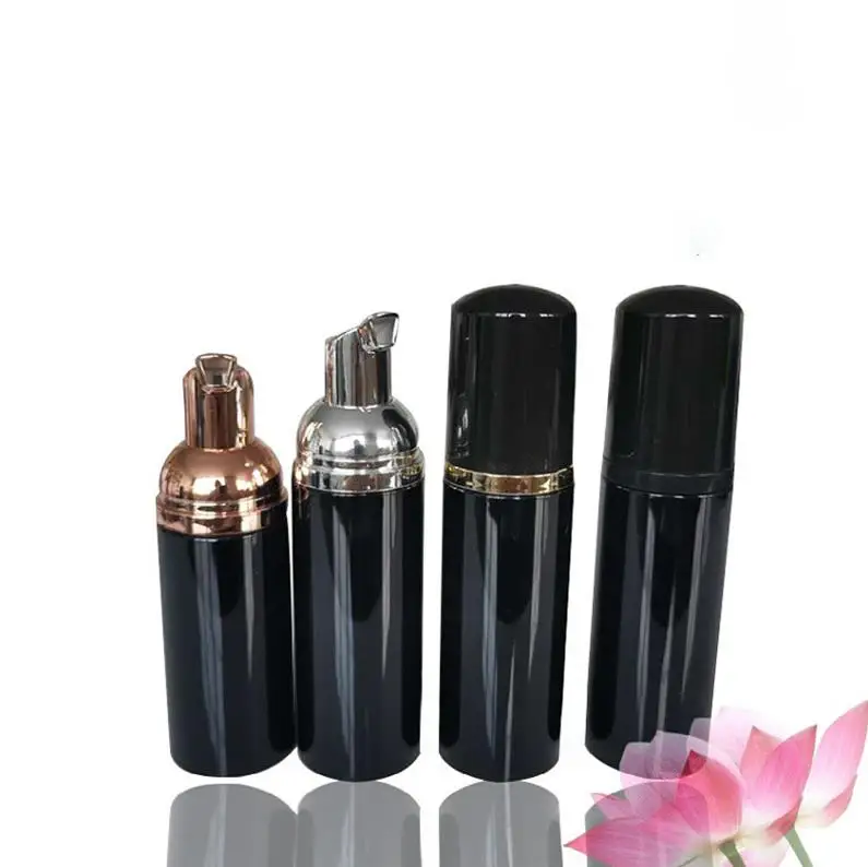 50ml Black Travel Plastic Foam Bottles with Black/Gold/Silver Pump Hand Wash Soap Mousse Dispenser Bubbling Foamer Bottle ni04