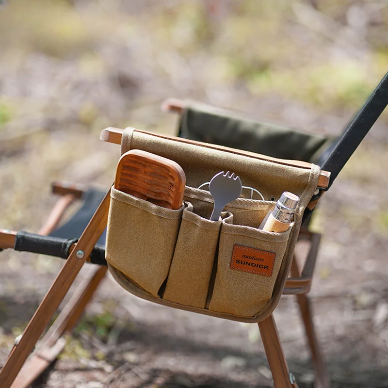 Camping chair armrest hanging bag side multi-functional storage