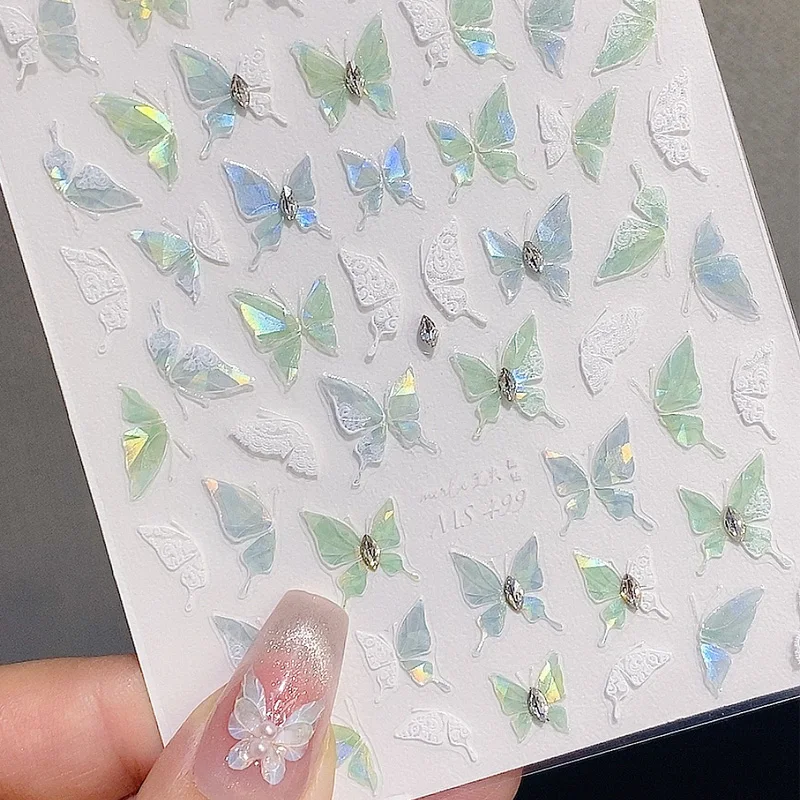 1pcs Polular Butterfly Nail Sticker Colorful Aurora Spring Summar Butterfly Sticker Nail Decal Manicure Decoration