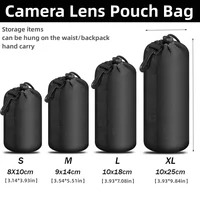 RF11 Camera Lens Pouch Bag Waterproof Video Lens Soft Drawstring Protector Case For Canon Sony Nikon for Most Digital SLR Camera