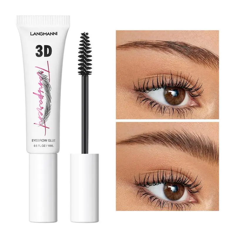 Colle à sourcils 3D imperméable, gel de maquillage professionnel, tenue extrême, fixateur de sourcils clairs