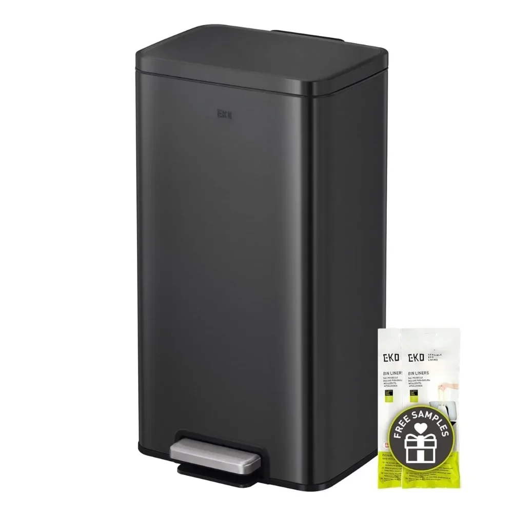 Madison Cubo de Basura Cocina 30L con Pedal |   Acero Inoxidable Antihuella y Cierre Suave |   Papelera Compacta con Bolsas Incl