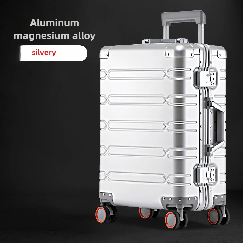 All aluminum magnesium alloy luggage, aluminum frame suitcase, high-end travel suitcase, high-value password box