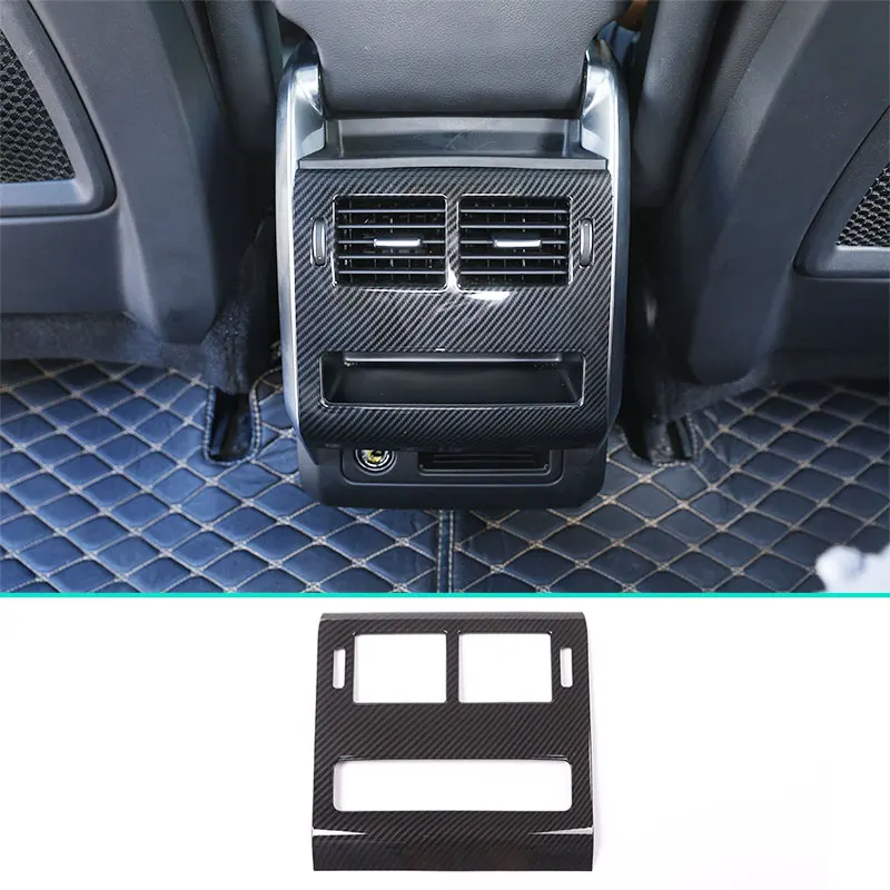 

1 Pcs For Land Rover Range Rover Sport RR Sport 2014-2017 Carbon Fiber Style ABS Plastic Rear Row AC Outlet Frame Cover Trim