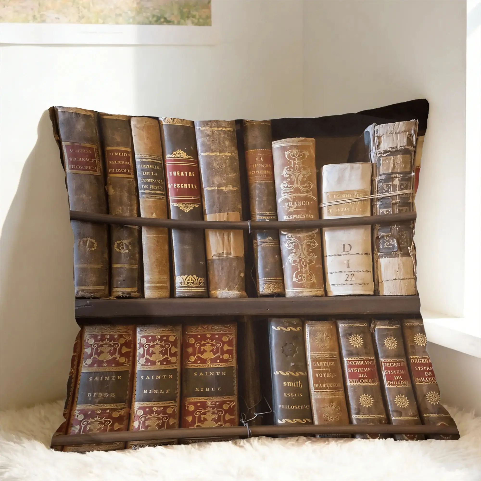 Book Shelf Pillowcases  Kawaii Pillow Case For Sofa Home Decor Soft Pillow Cover