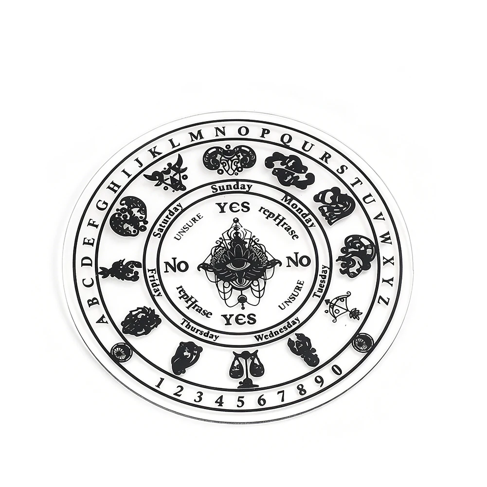 12 Constellation Clear Acrylic Pendulum Board Yes No Answer Divination Spiritual Altar Decor Witchcraft Crystal Grid Supply