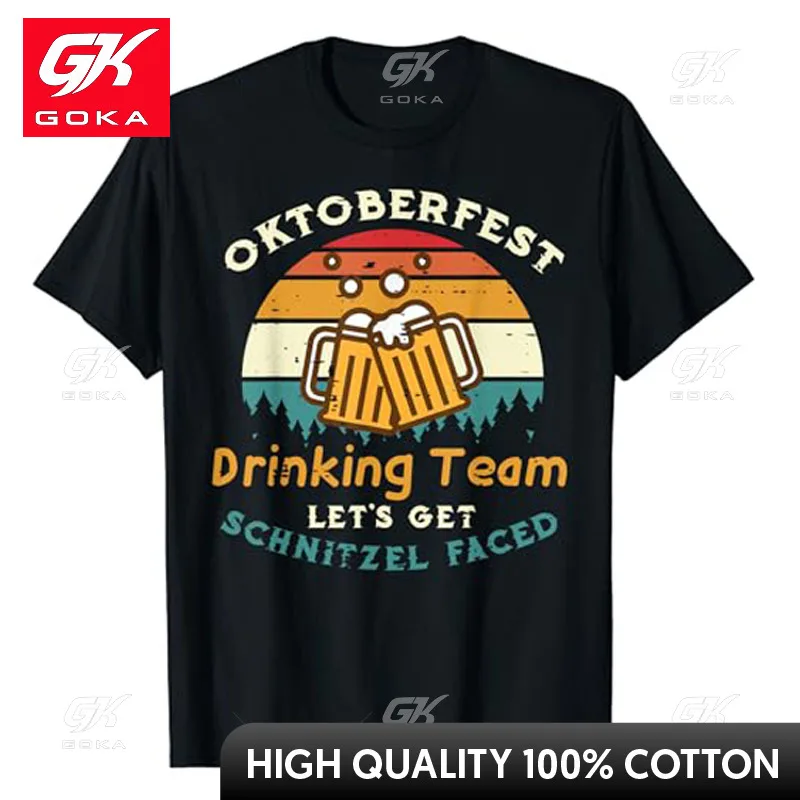 Oktoberfest Team Lets Get Schnitzel Faced German Men Women T-Shirt Beer Drinking Lover Drinker Graphic Tees Octoberfest Clothes