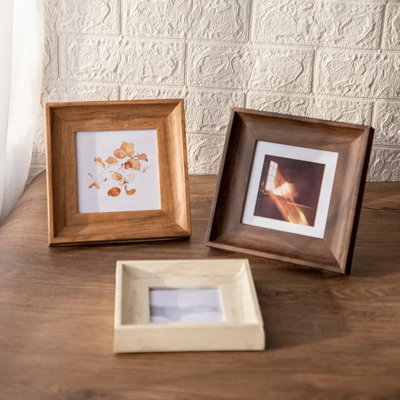 Minimalist Creative Resin Photo Frame 6x6 and 7x7 Square Tabletop Display Frame - Elegant Square Picture Frame for Home Decor