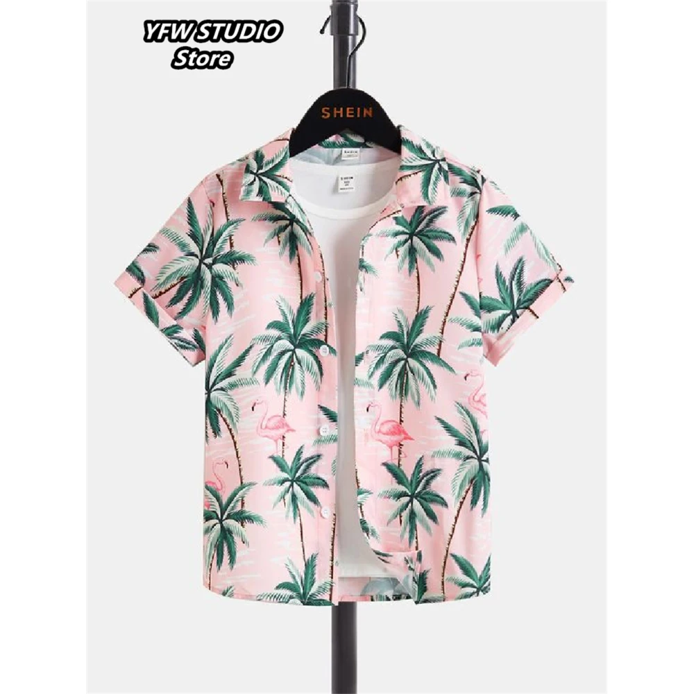 Hawaiian Men's Shirt 3D Plant Shirt Printing Loose Oversized Shirts and Blouses High-Quality Clothing Beach Party Sweatshirts