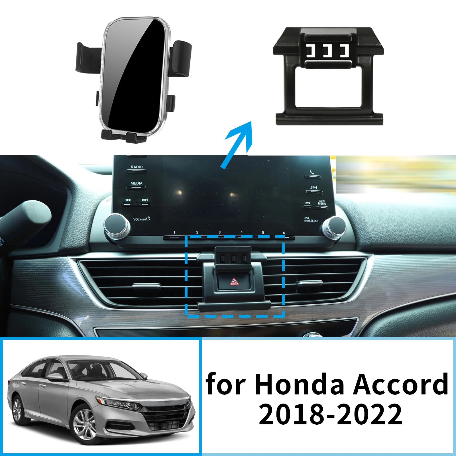 

Car Mobile Phone Holde GPS Bracket Navigation for Honda Accord 10th Gen 2018 2019 2020 2021 2022 Stand Auto Accessoriesr