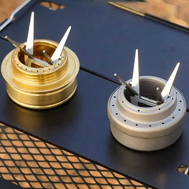 موقد الكحول المحمول قوس داخلي الفولاذ المقاوم للصدأ انفصال أربعة ركن غلاية قوس التخييم في الهواء الطلق الملحقات #2