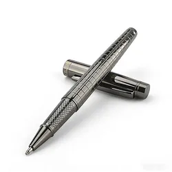 Monte Mount School Office Stationery Supplies Luxury Metal Gray Lattice Roller Ball Pen 0.7mm Metal Ballpoint Pens for Gift