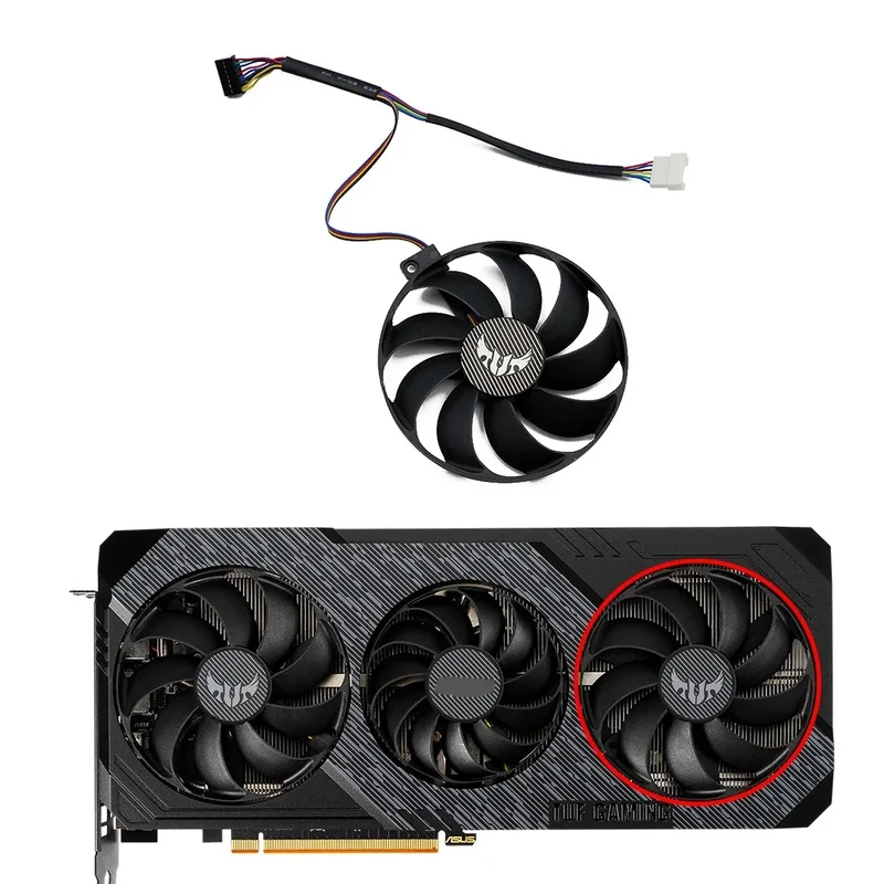90MM 7Pin GPU Cooling Fan T129215SU T128010SU For ASUS TUF X3 EVO OC RX5600XT RX5700XT Video Card view 3