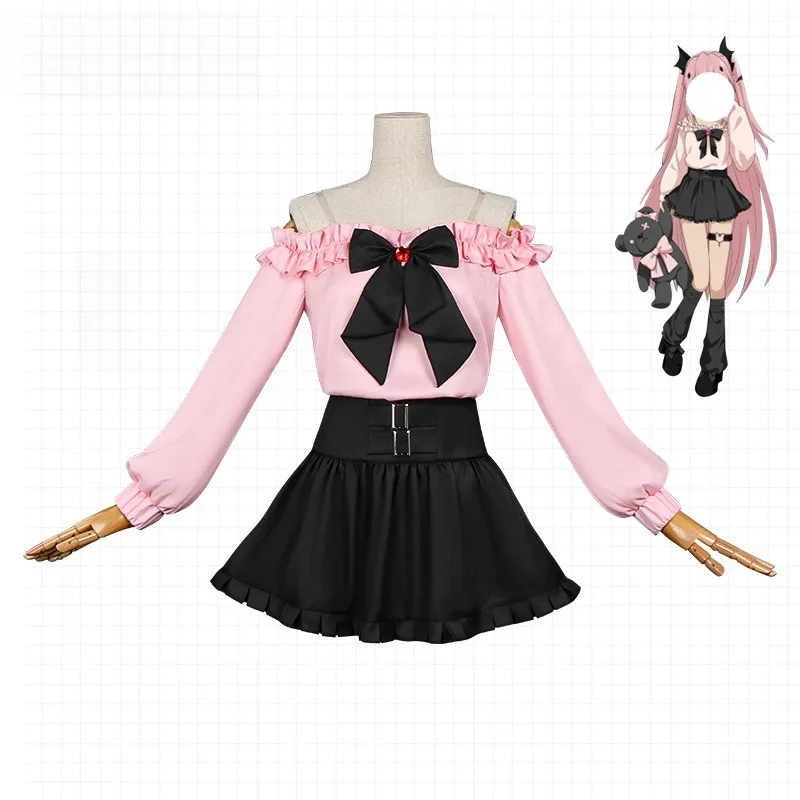 costume-de-cosplay-anime-krul-tepes-chemise-rose-a-manches-longues-et-epaules-denudees-jupe-noire-pour-femmes-tenues-de-loisirs-quotidiens-de-jeu-de-role