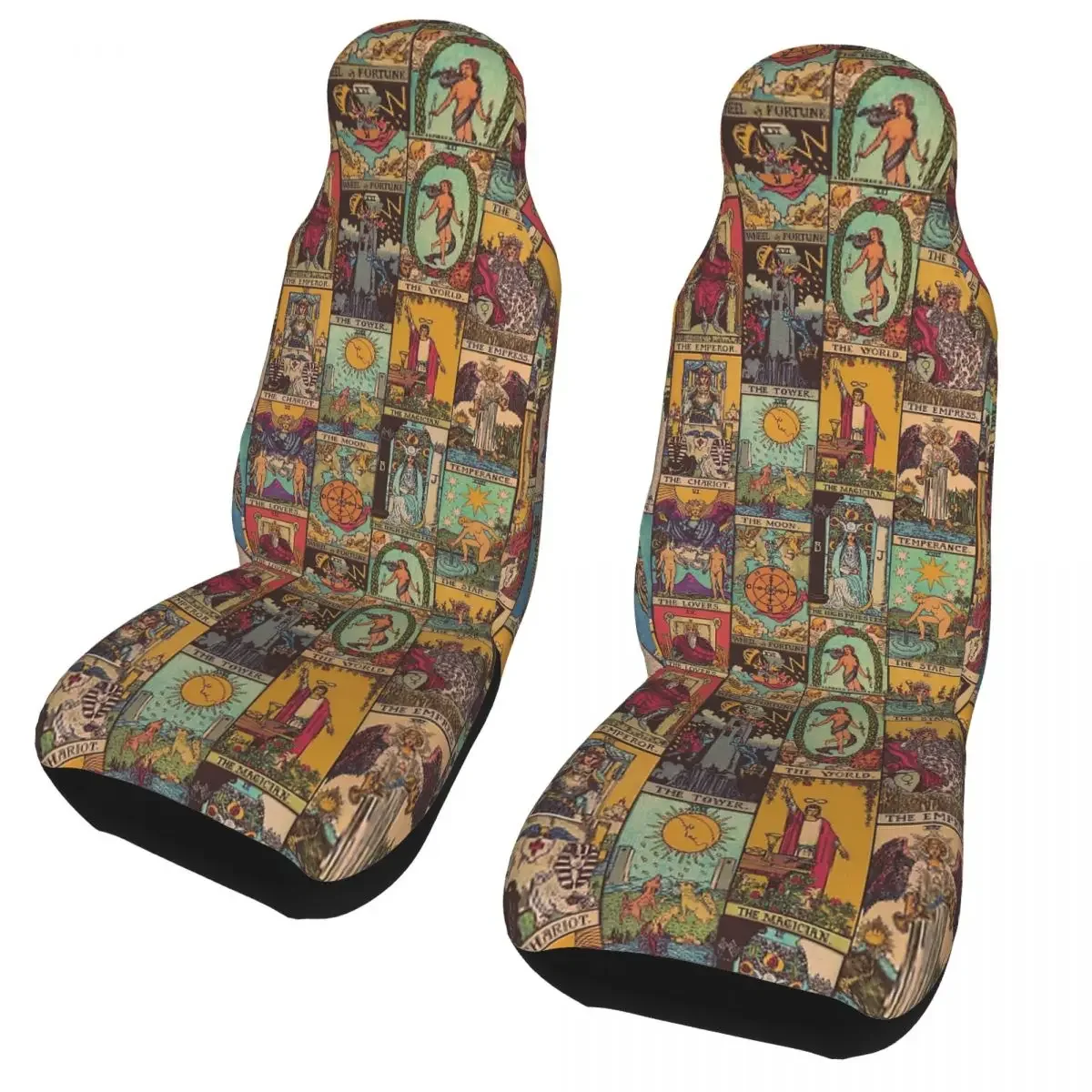 Major Arcana Of Tarot Vintage Universal Car Seat Cover Protector Interior Accessories Boho Mandala Seat Covers Fiber Hunting