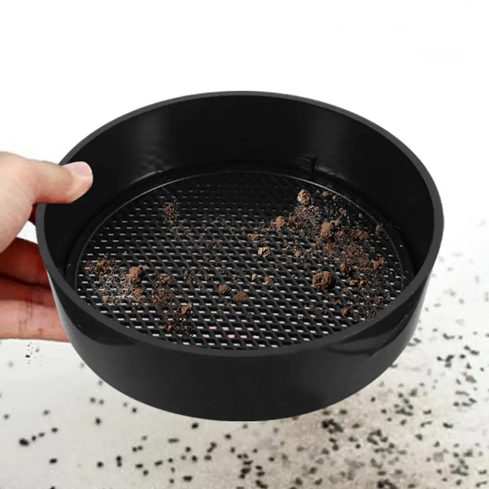 

4 Sets Black H held Soil Sieve Garden Tools Plastic Lightweight Balcony Mini Garden Sifting Riddle Compost Kit Shovel