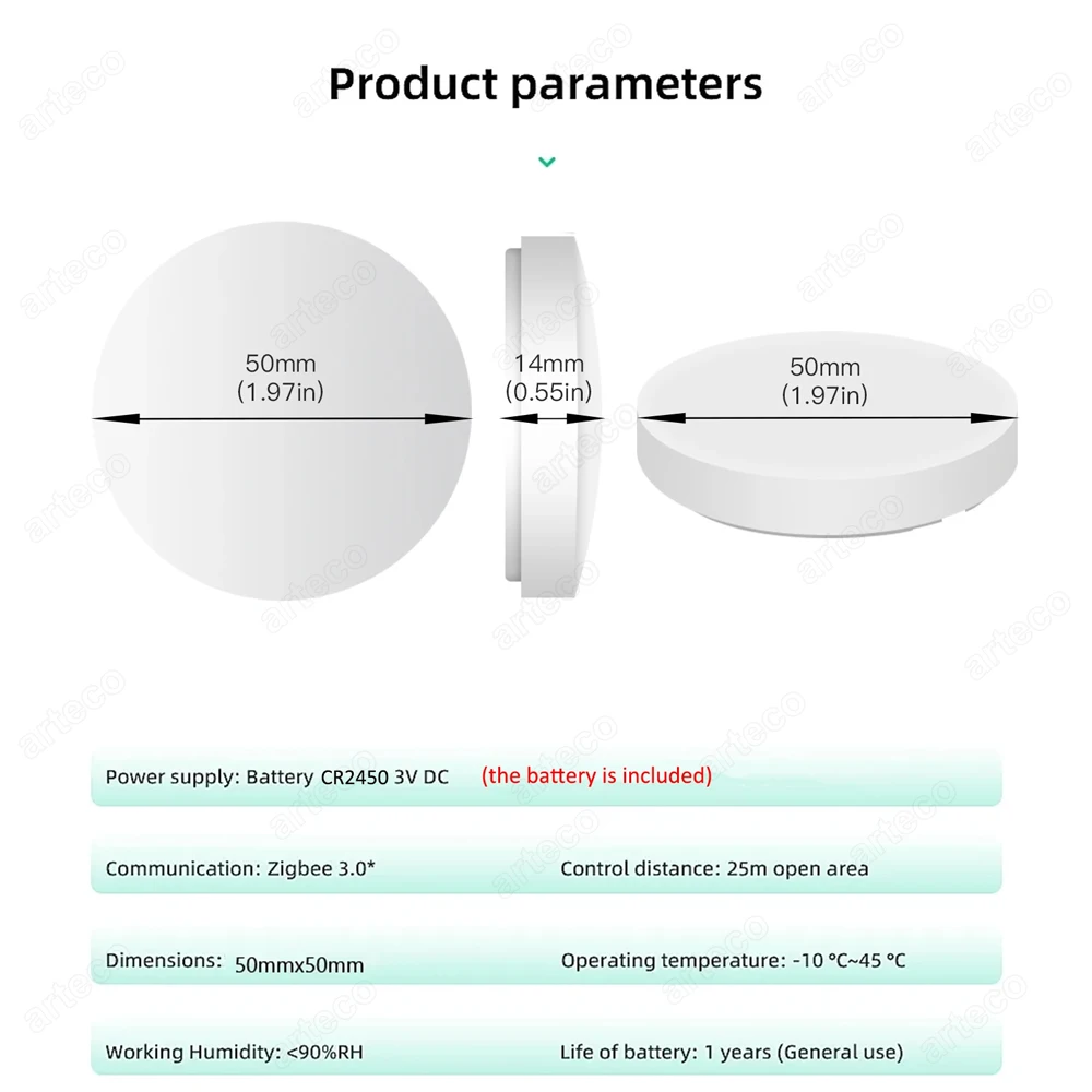 Przycisk Tuya Zigbee Bezprzewodowy inteligentny przełącznik scen Pilot Automatyka Scenariusz Włączanie i wyłączanie Klucz współpracuje z asystentem domowym Z2Mqtt