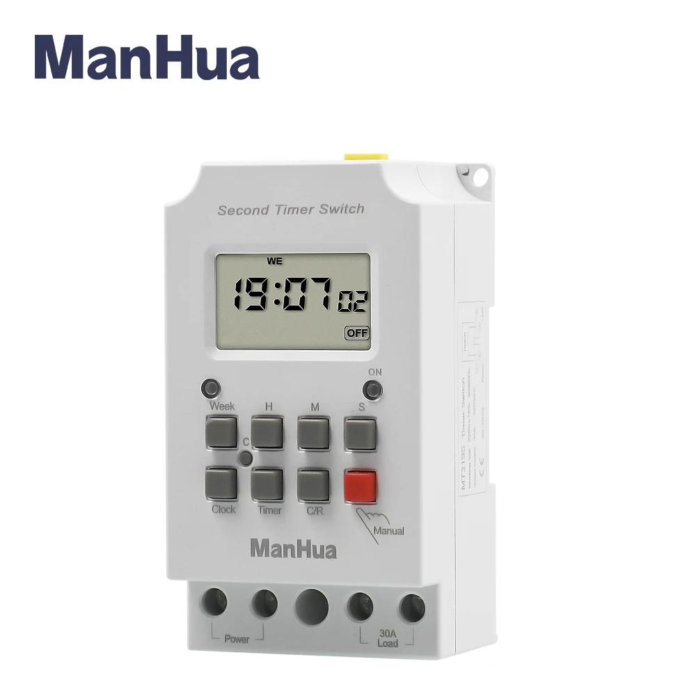 ManHua MT316S 220VAC 30A 28ON/OFF 68ON/OFF Digital Automatic Electronic Programmable Timer Switch with CE Temporizador Digital