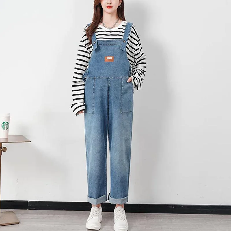 maternity-pregnant-women's-overalls-denim-blue-jeans-youth-pregnancy-jumpsuits-slimming-loose-wide-leg-straight-bib-pants
