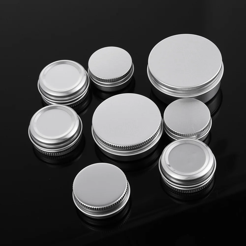 10/15/30/50/60/80/100/150ML Reusable Silver Empty Aluminium Bottles Tin Container Upper Screw Cosmetic Pot Jar Makeup Storage