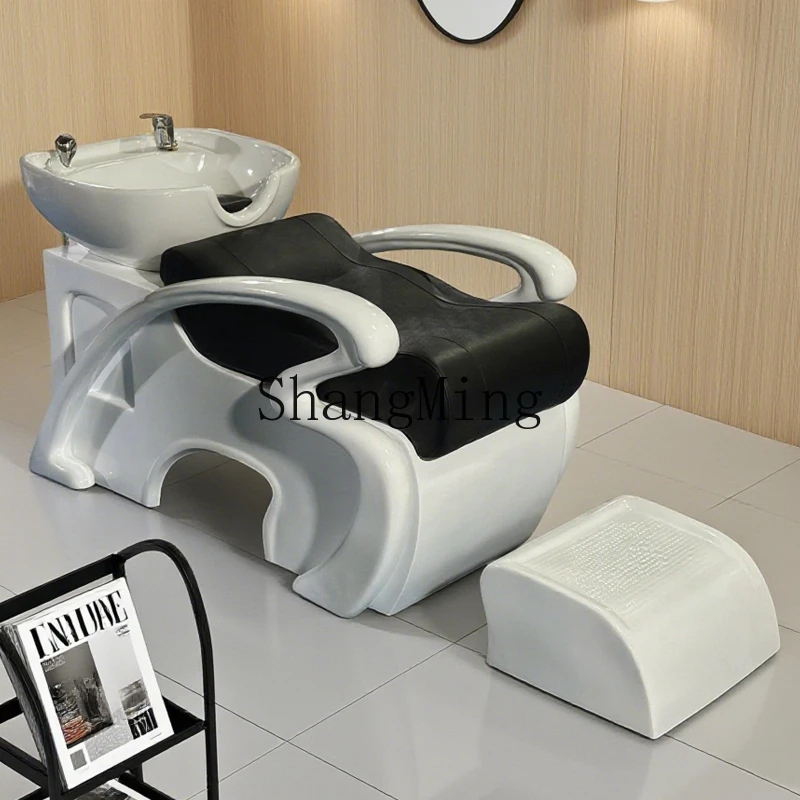FG good-looking  Shampoo Bed Hair Salon Barber Shop Special Flush Bed Ceramic Basin Semi-reclining