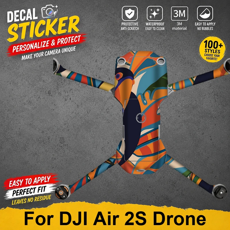 For DJI Air 2S Drone Skin Sticker Vinyl Protective Wrap AIR 2s Drone Graffiti Army green Anti-Scratch Premium Personalized Decal