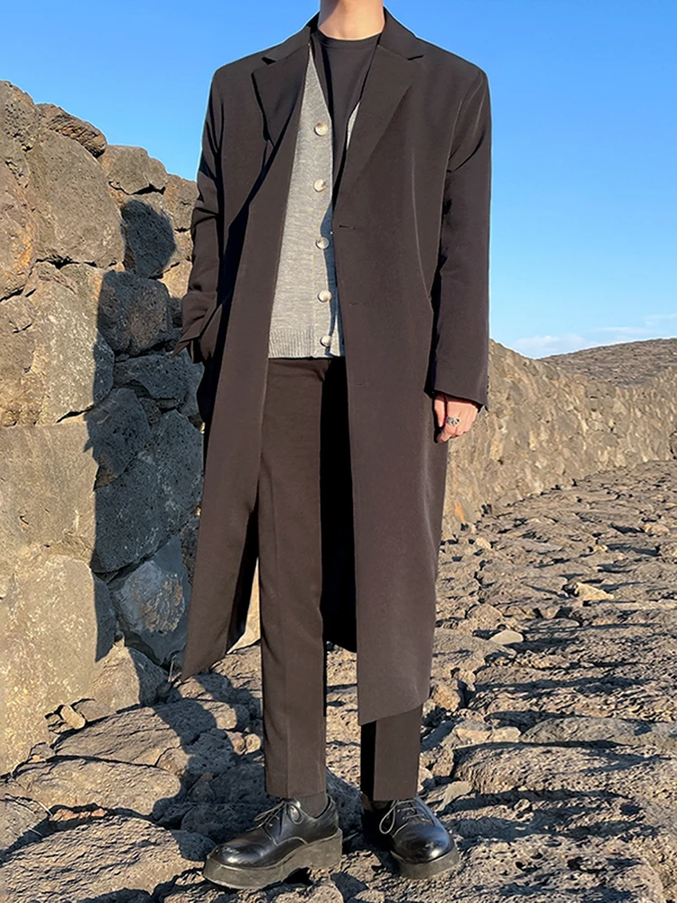 

MRCYC Men's Casual Loose Korean Sle Mid-Length Jaet Spring Autumn Faionable Windbreaker Polyester Cotton Blend