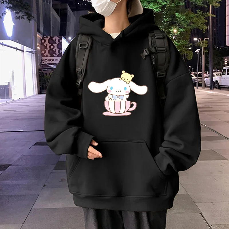 Kawaii Cinnamo roll casual cute print unisex hoodie spring and autumn Sanrio cartoon casual sports street print hoodie