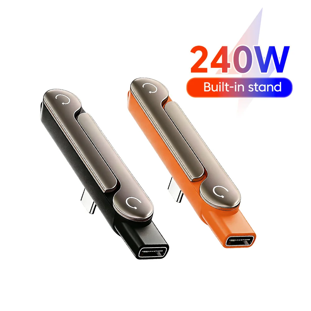 240W USB C Built-in Stand Adapter Multi-function Foldable Converter For IOS 15 16 17 Macbook Xiaomi Samsung Phone Charge Bracket
