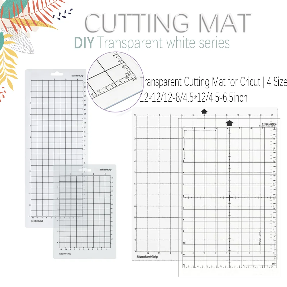

Прозрачный коврик для резки стандартной вязкости для Cricut, 4 размера, нескользящая сетчатая подушка для винила/поделки/квилтинга/шитья