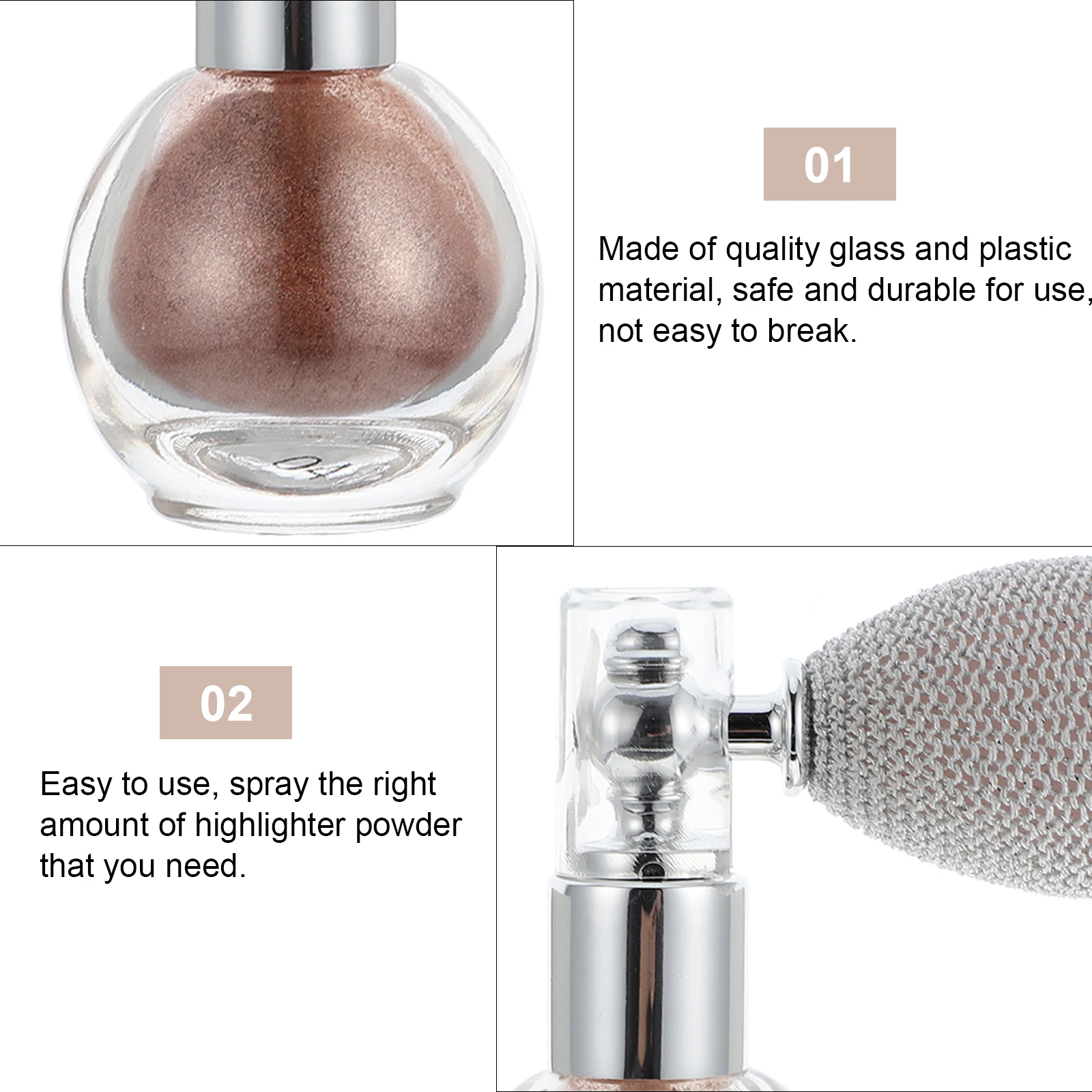 

Flash Powder Spray Bottle Body Highlighter Glitter Mist Makeup Party Wedding Celebration Shimmer Sprayer Accessory