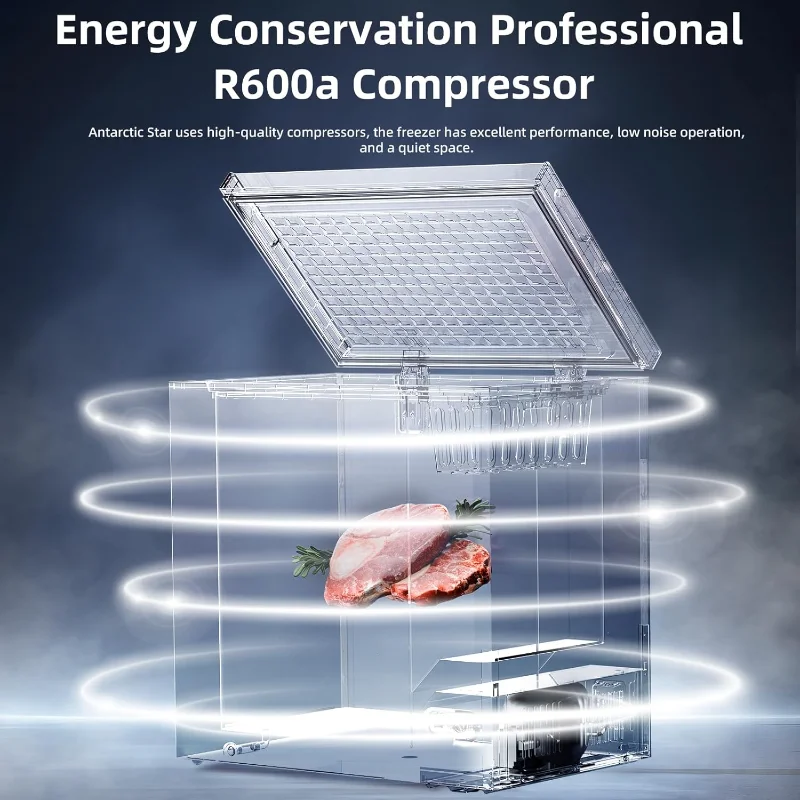 Antarctic Star 7.0 Cu.ft Chest Freezer 6.8℉to -4℉with Removable Basket Free Standing Top open Door Compact Freezer