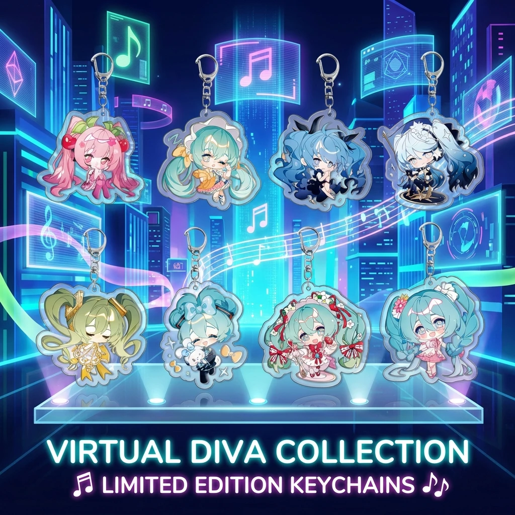 

Hatsune Miku Princess Acrylic Keychain Pendant Virtual Idol Merchandise In Stock Anime Figure Collectible Gift for Fans Cosplay