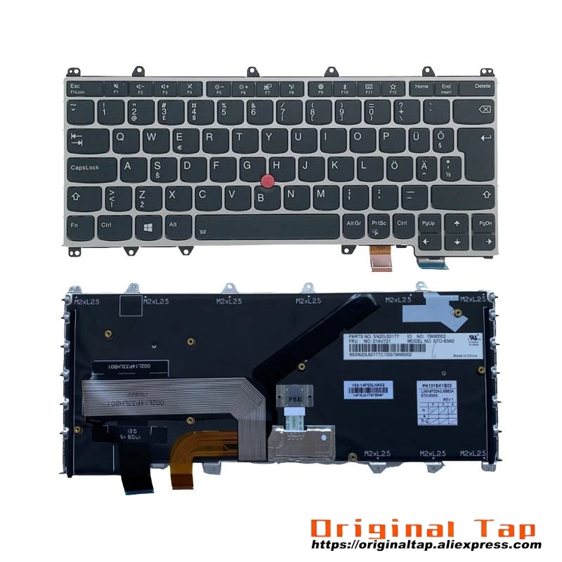 EE Estonian Backlit Keyboard for Lenovo Thinkpad X380 Yoga 370 01EN464 01AV753 01HW691 01HX136