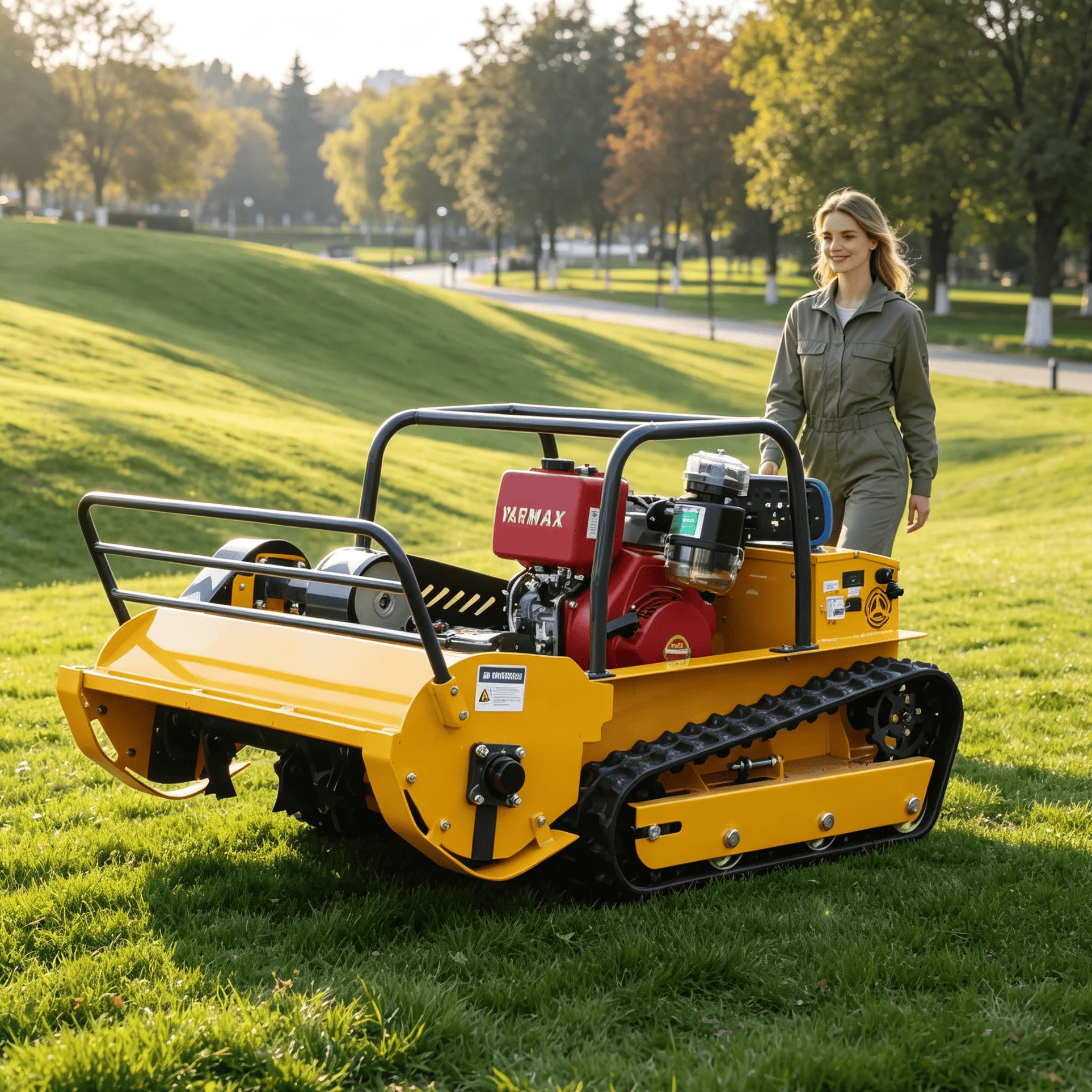 Customized Crawler RC Flail Lawn Mower Gas Powered Remote-Controlled Mower for Farm High Grass Cutting mower tractor