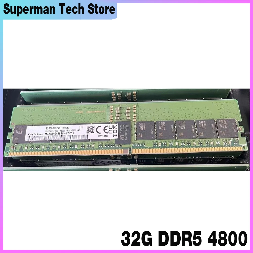 1Pcs 32GB 2RX8 PC5-4800B RECC For Samsung M321R4GA3BB0-CQK Server Memory 32G DDR5 4800