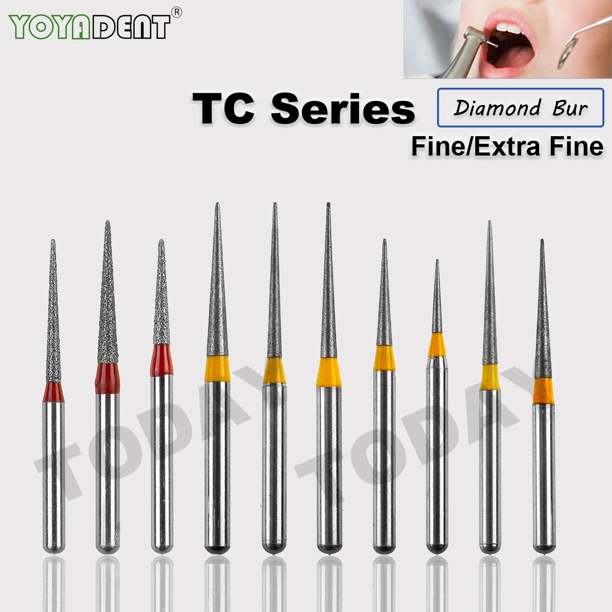 

TC Type Fine Dental Diamond Burs Dentistry Strawberries Dia.1.6mm For High Speed Handpiece Dia-burs Dentist Tools 10pcs/Pack