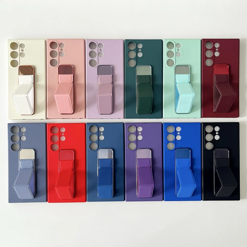 Wrist Strap Stand Holder Silicone Phone Case For Samsung Galaxy S26 S23 S24 FE S22 S25 Ultra S26 Plus Camera Protection Cover