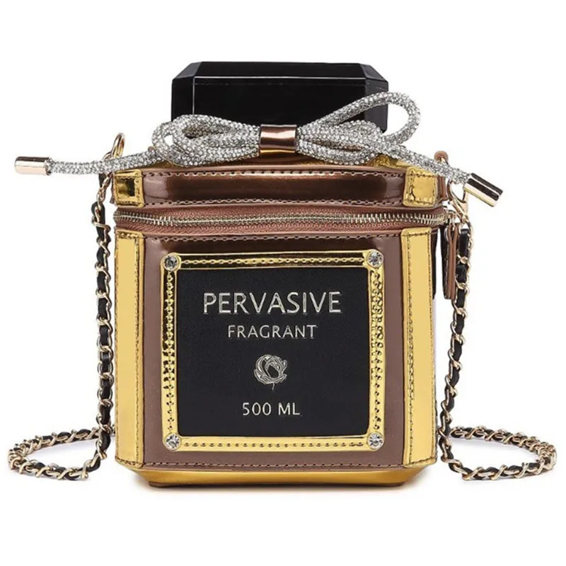 Trend 2024 New crossbody chain bag personality perfume bottle small bag