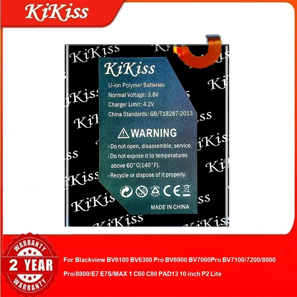 Аккумулятор для Blackview BV6100 BV6300 Pro BV6900 Bv7000pro BV7100/7200/8000 Pro/8800/E7 E7S/MAX 1 C60 C80 PAD13 10 дюймов P2 Lite